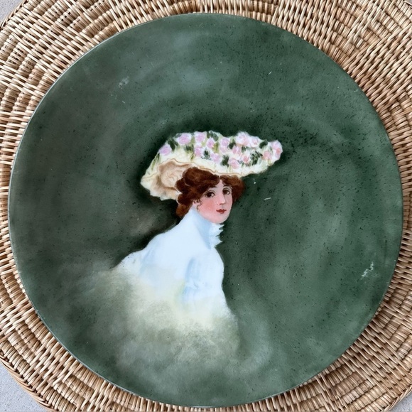 1903 Haviland plate portrait woman Limoge Belle Époque Art Nouveau - Picture 1 of 8